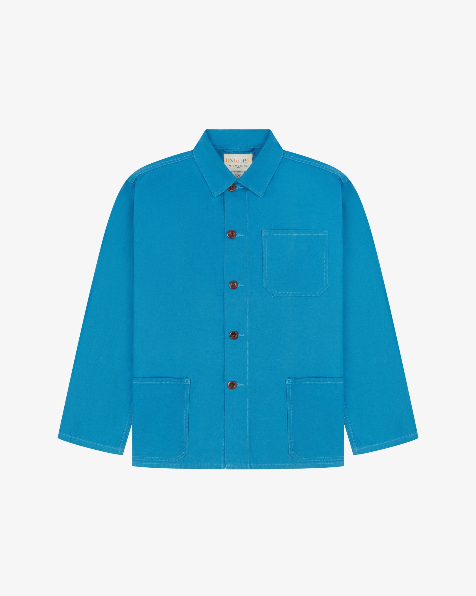 3001 Bright Blue Button Overshirt | Uskees Organic Apparel
