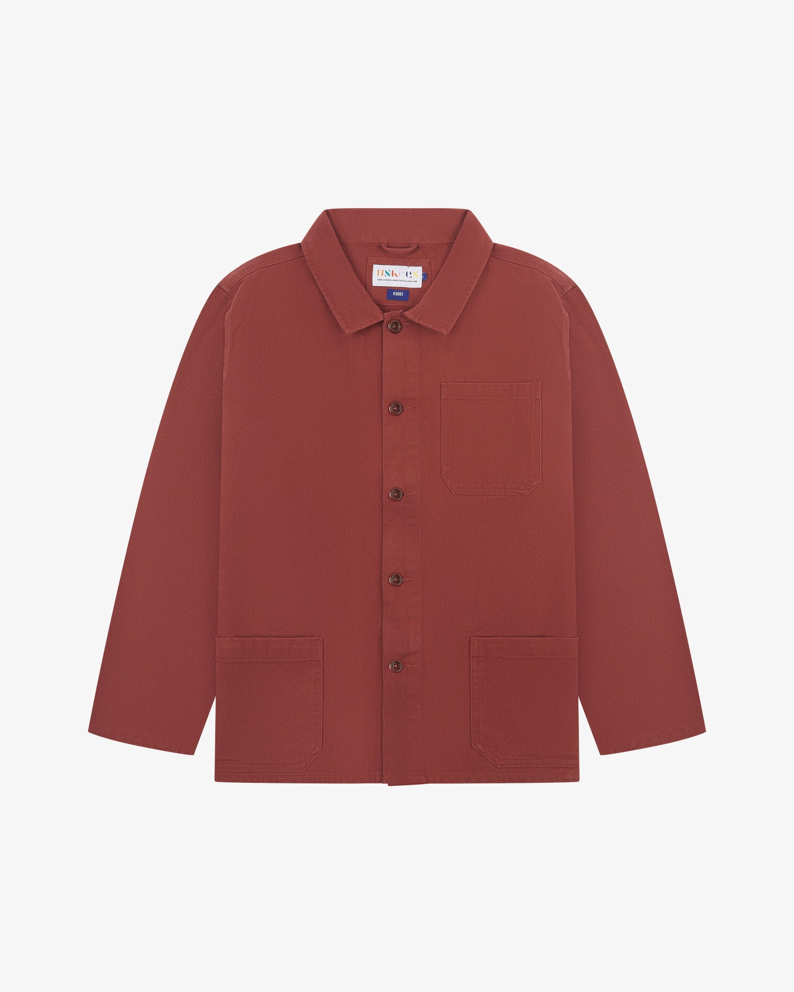 Uskees 3001 chestnut | buttoned drill overshirt