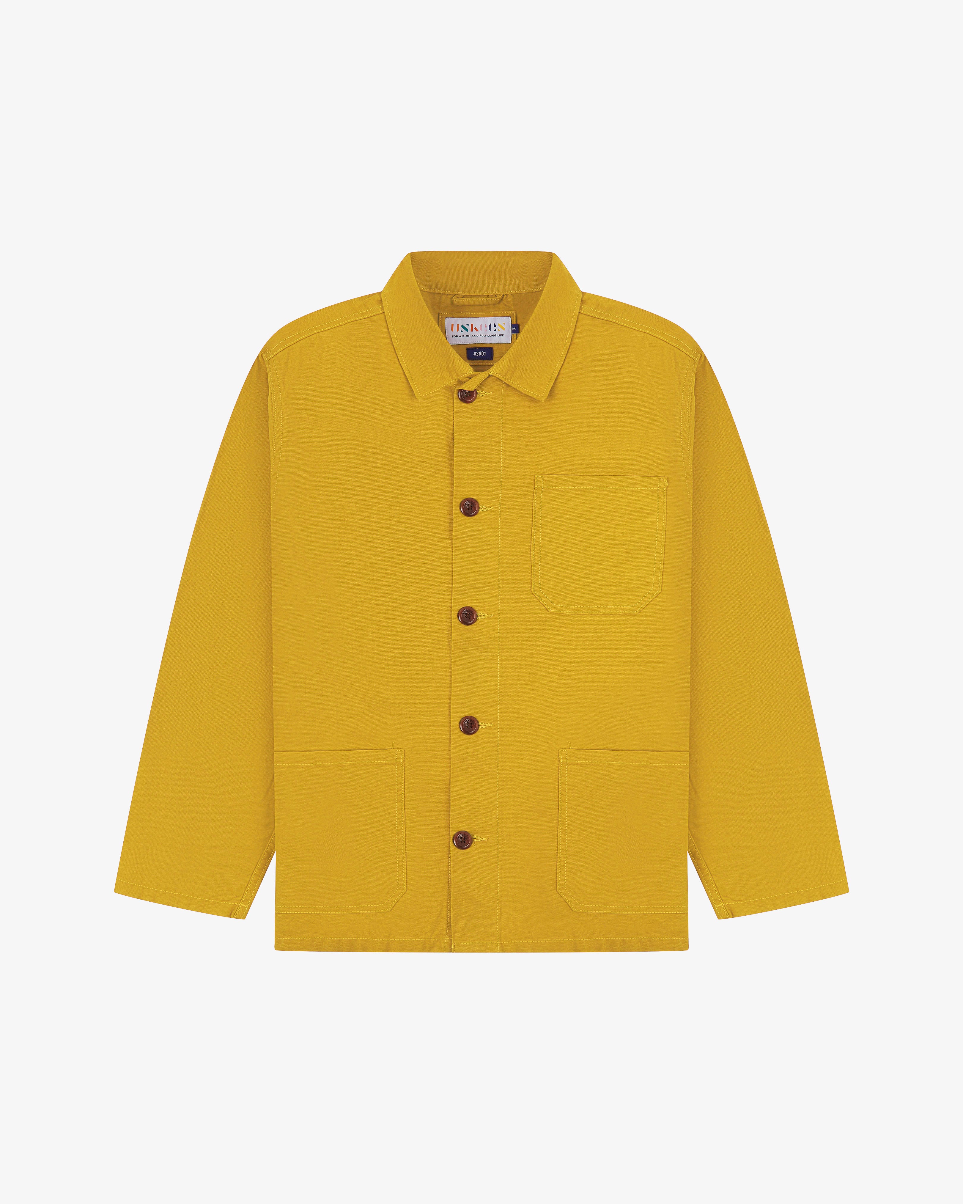 3001 Yellow Buttoned Overshirt | USKEES Organic Apparel