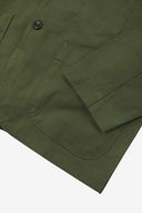 Closer detail view of hip patch pocket, cuff and the extra durable weave of the organic cotton twill fabric.