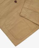 Closer detail view of hip patch pocket, cuff and the extra durable weave of the organic cotton twill fabric.