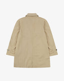 Back flat shot of Uskees beige car coat for men on a white background