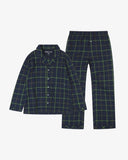 ! 4016 Pyjama Suburban - carreaux dorés/vert de pin