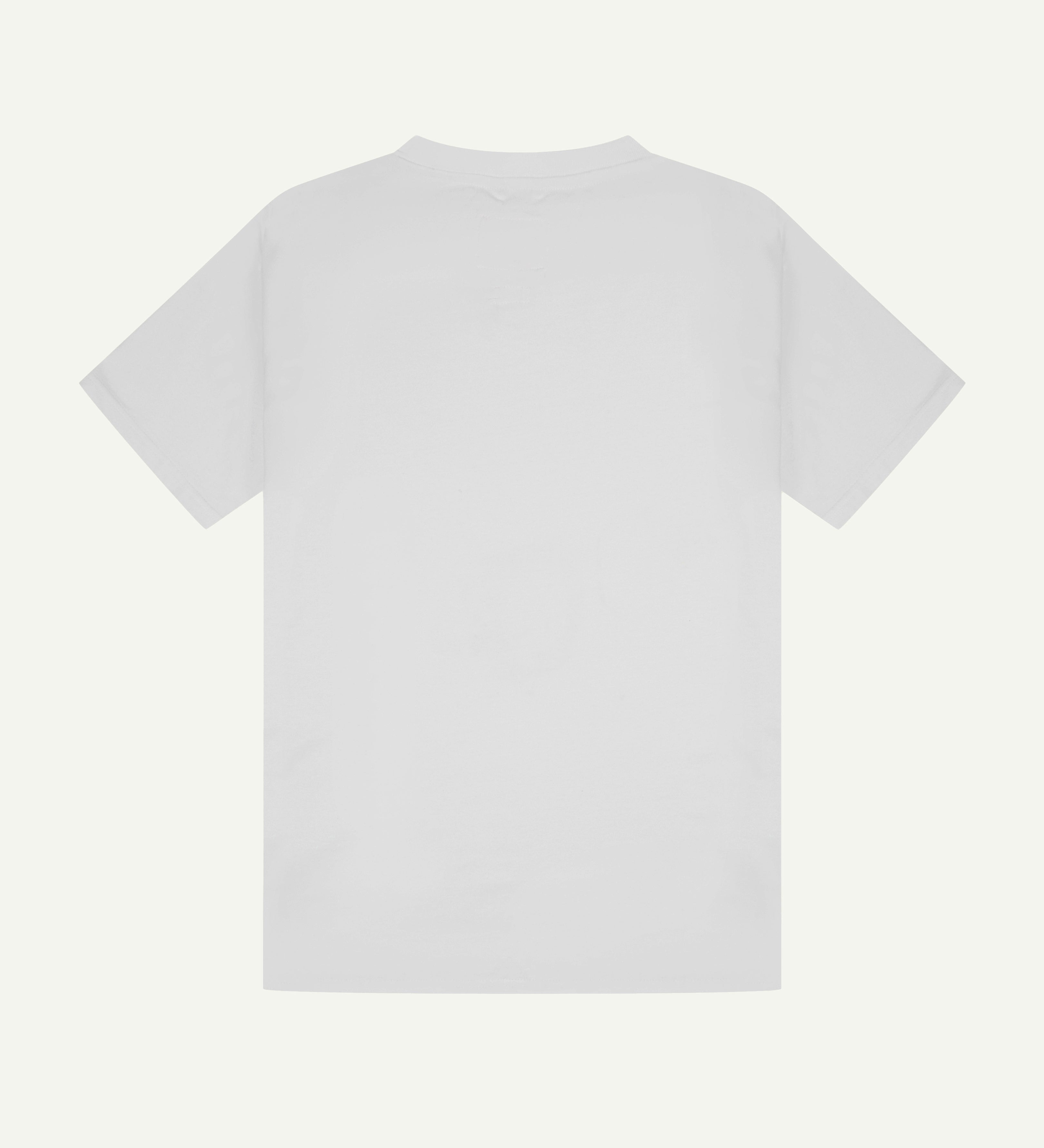 Back view of uskees #7006 men's short sleeve Tee in white