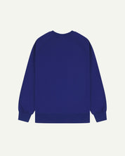 Back view of bright blue men's organic heavyweight cotton #7005 sweatshirt