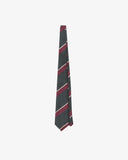 Uskees striped tie with red and green pattern presented on a white background
