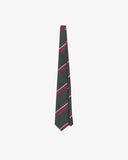 Uskees striped tie with red and green pattern presented on a white background