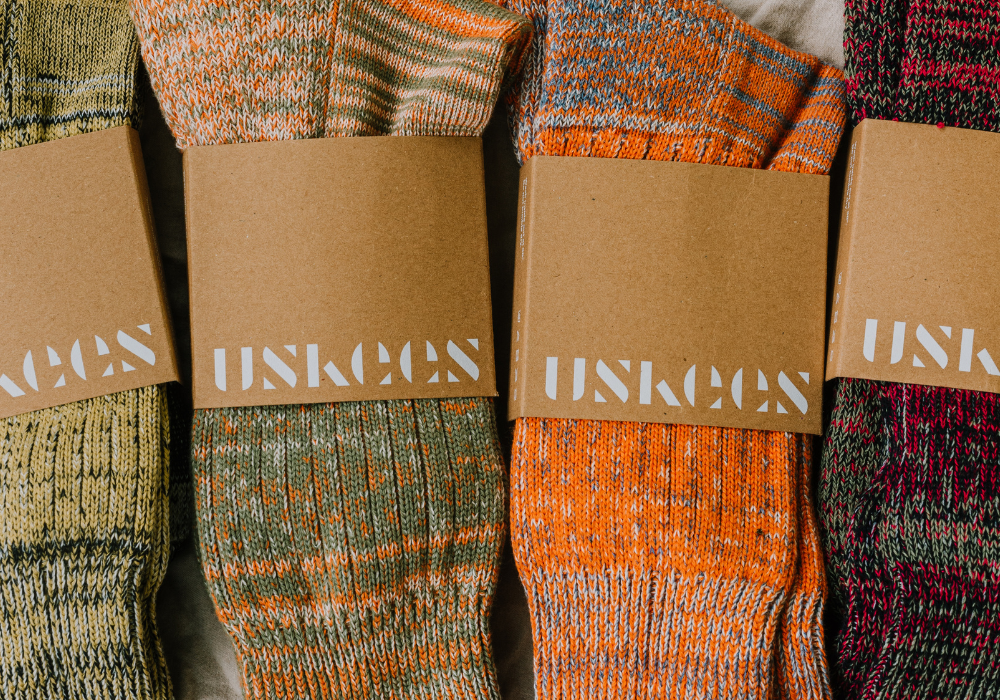 Range of new Uskees organic cotton socks.
