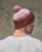 #4012 lambswool snowflake hat - dusty pink