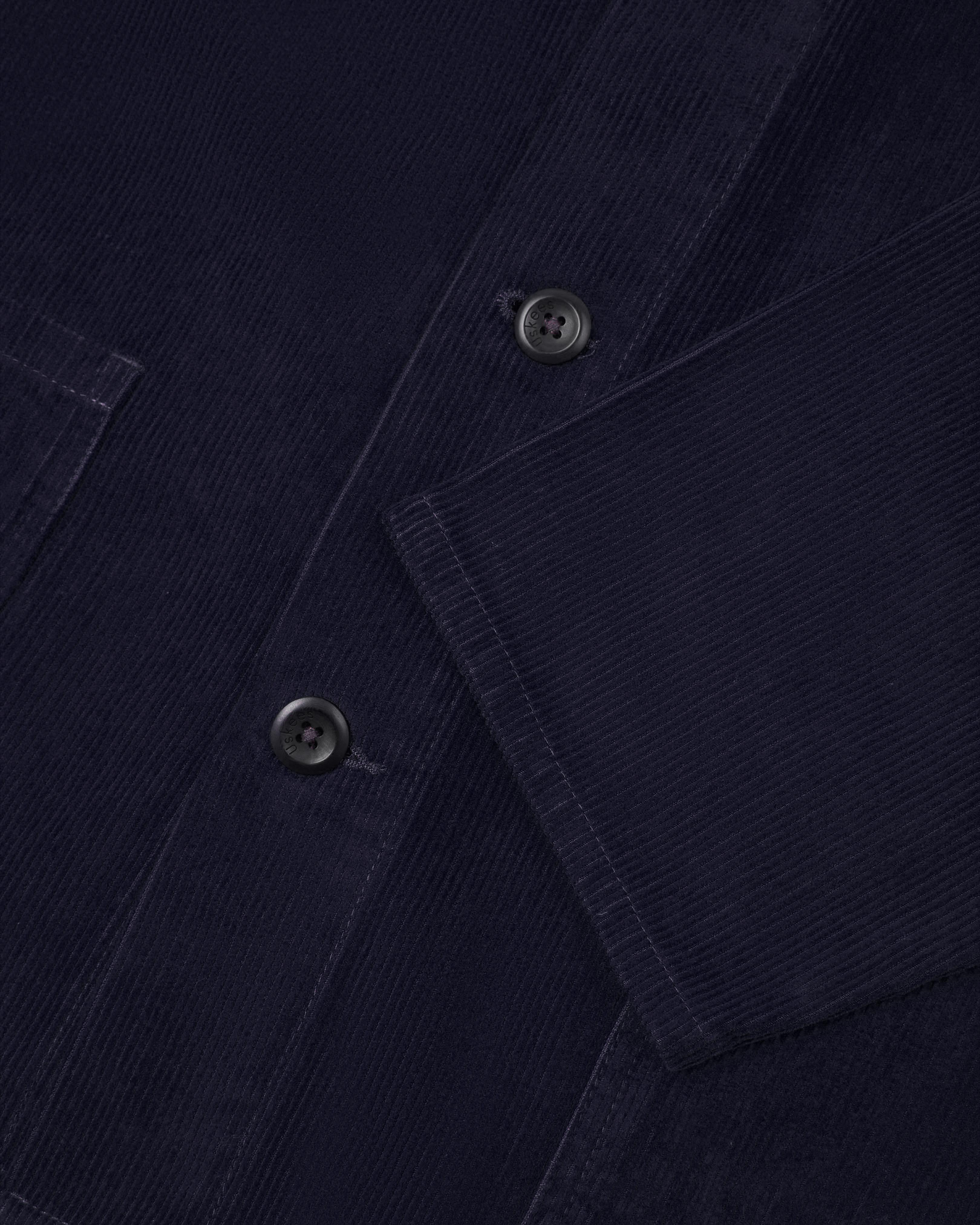 #3001 buttoned cord overshirt - midnight blue