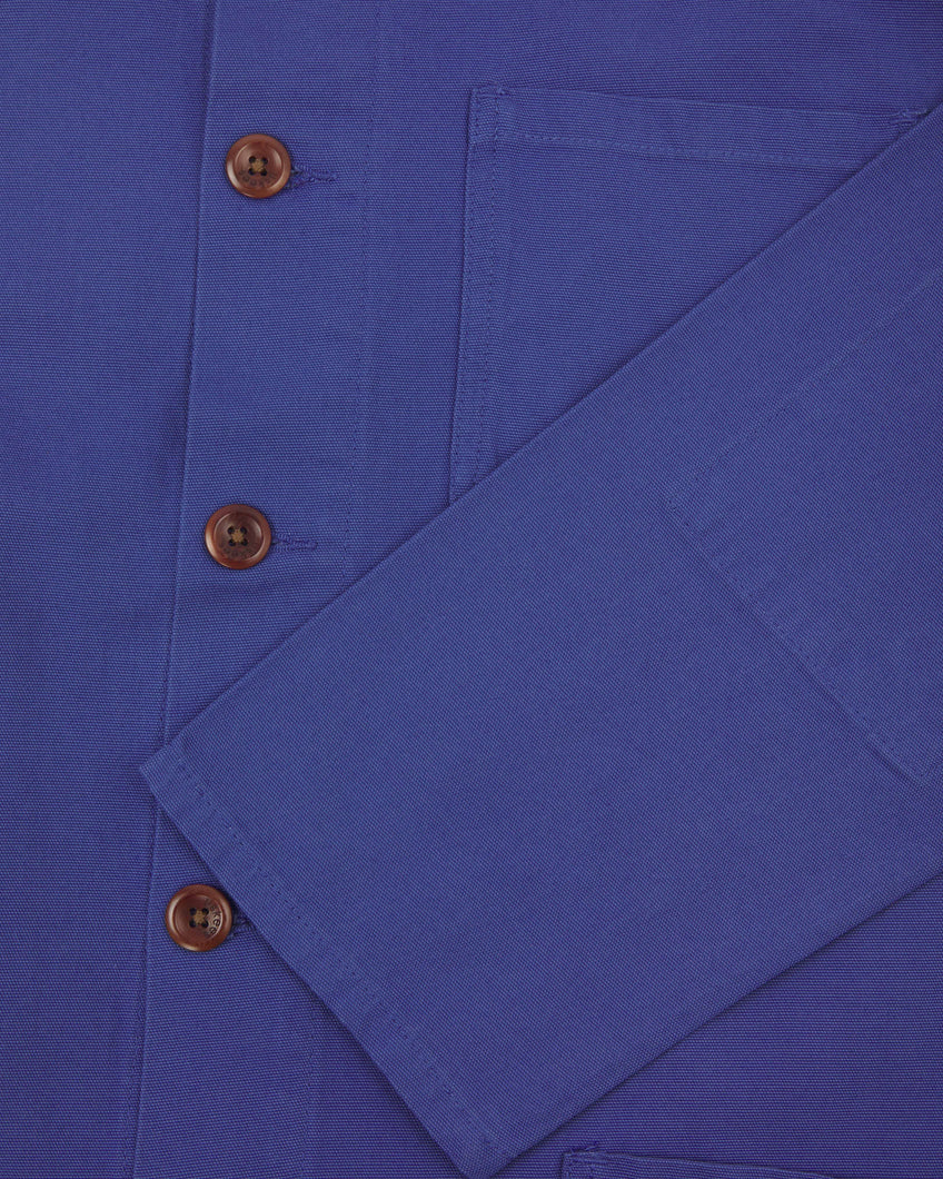 #3001 Ultra Blue Buttoned Overshirt | USKEES Organic Apparel