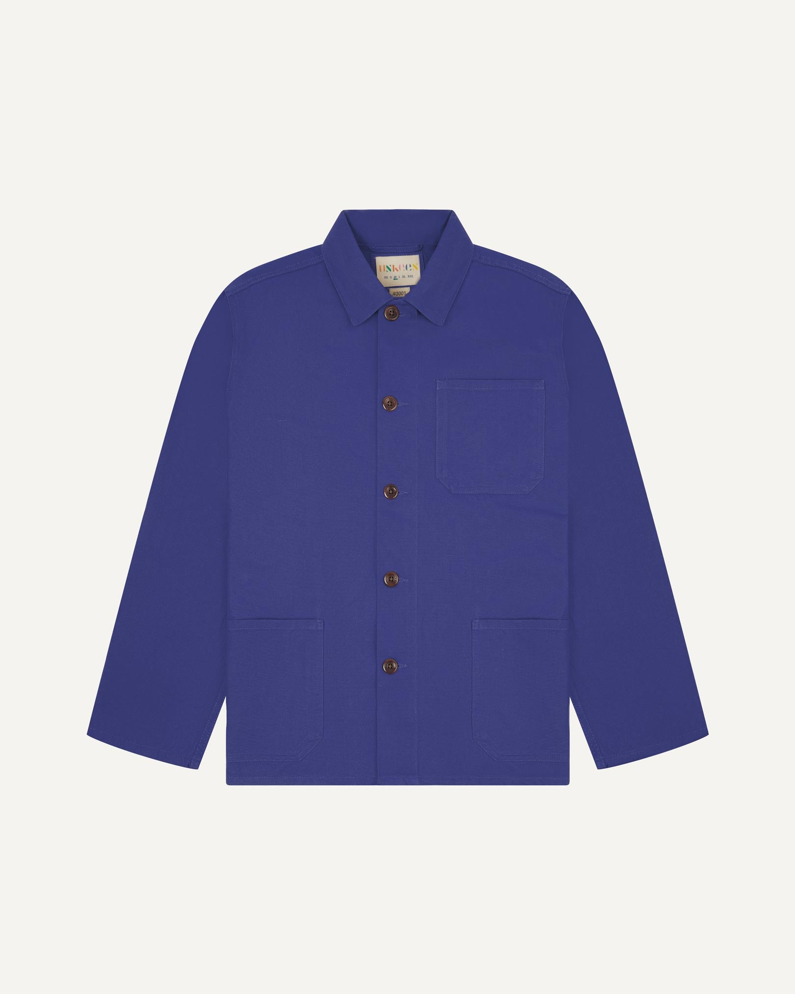 #3001 Ultra Blue Buttoned Overshirt | USKEES Organic Apparel