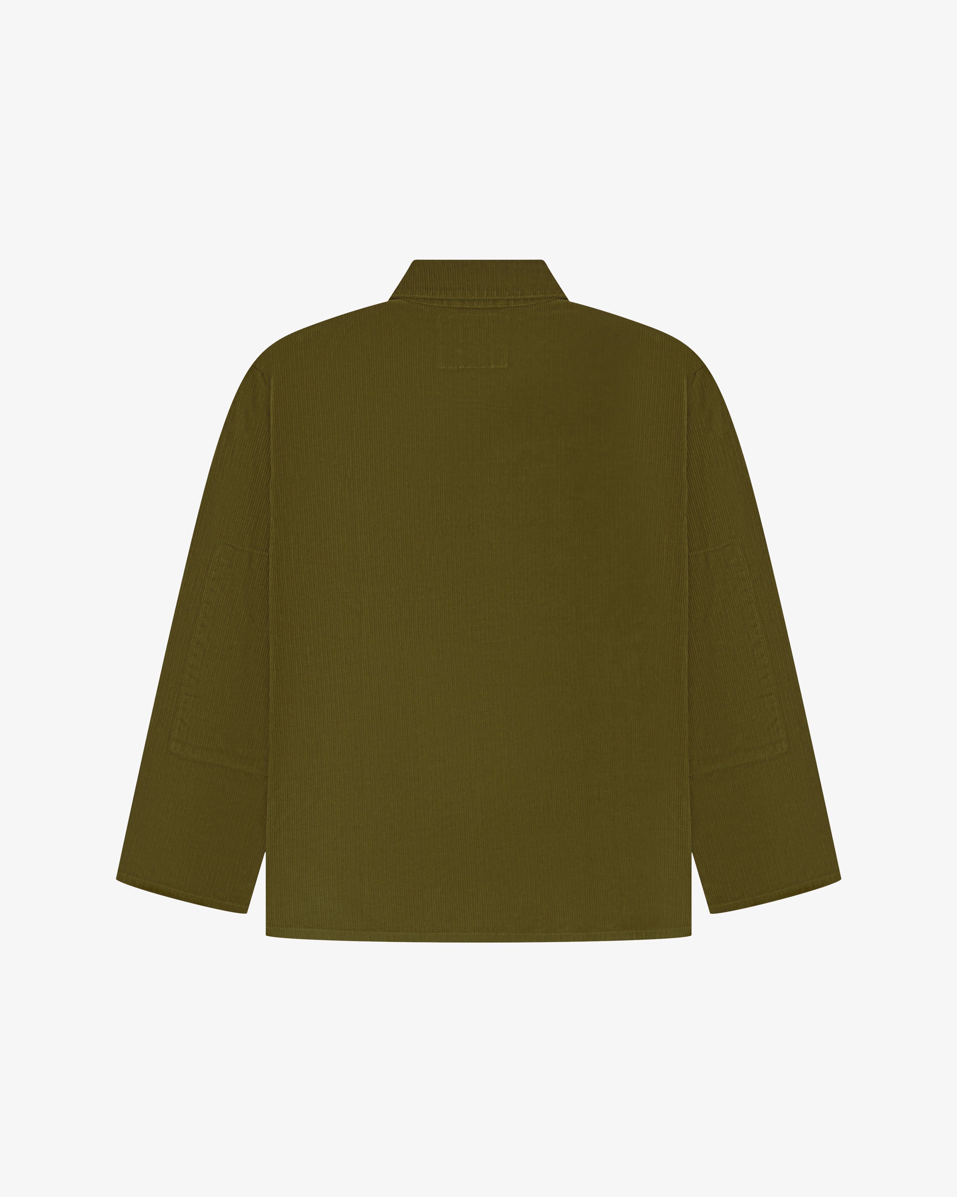 3001 Cord-Overshirt mit Knöpfen – Waldgrün
