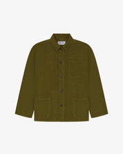 3001 Cord-Overshirt mit Knöpfen – Waldgrün