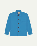 Bright blue buttoned organic cotton workshirt from Uskees.