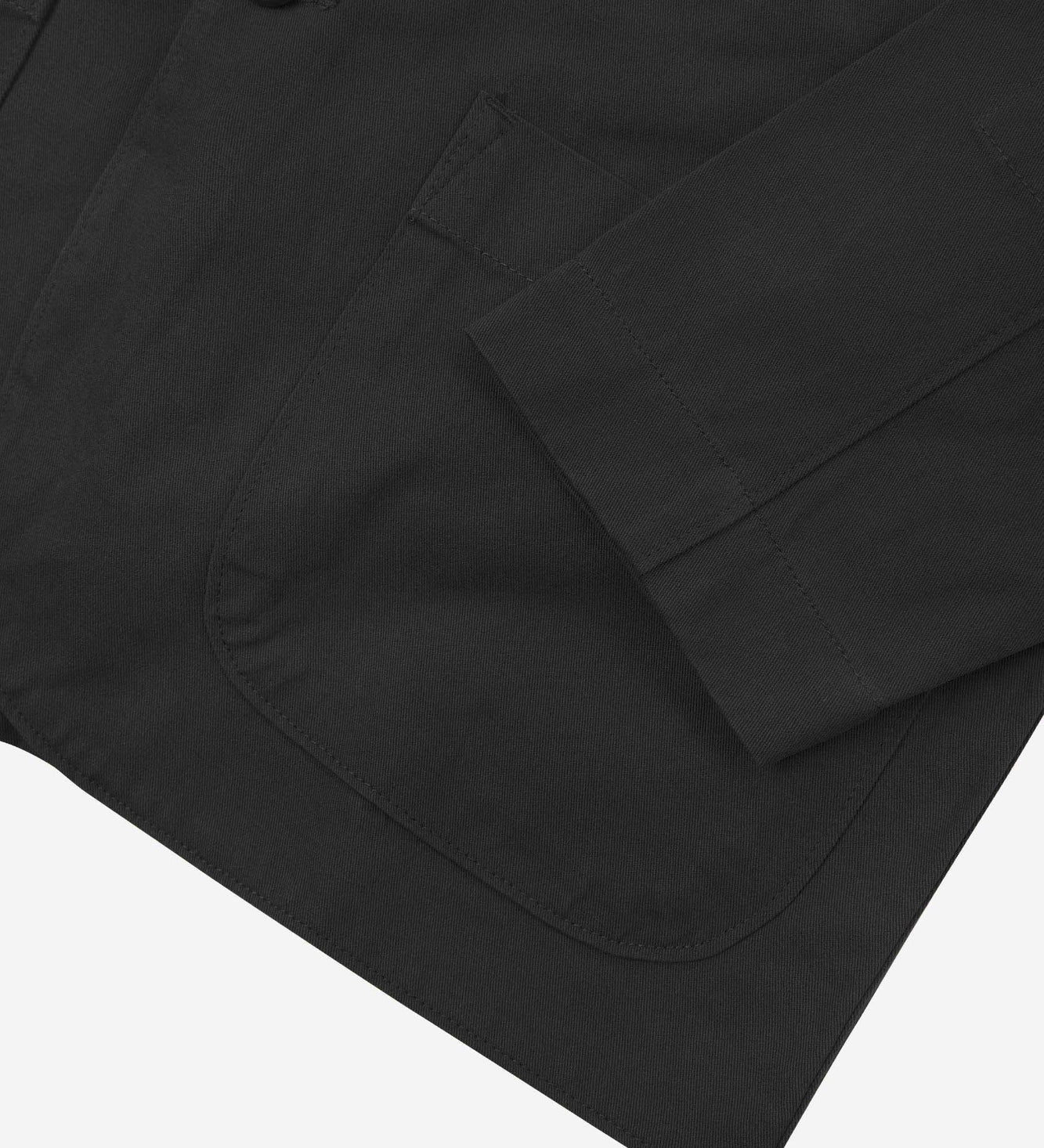 Closer detail view of hip patch pocket, cuff and the extra durable weave of the organic cotton twill fabric.