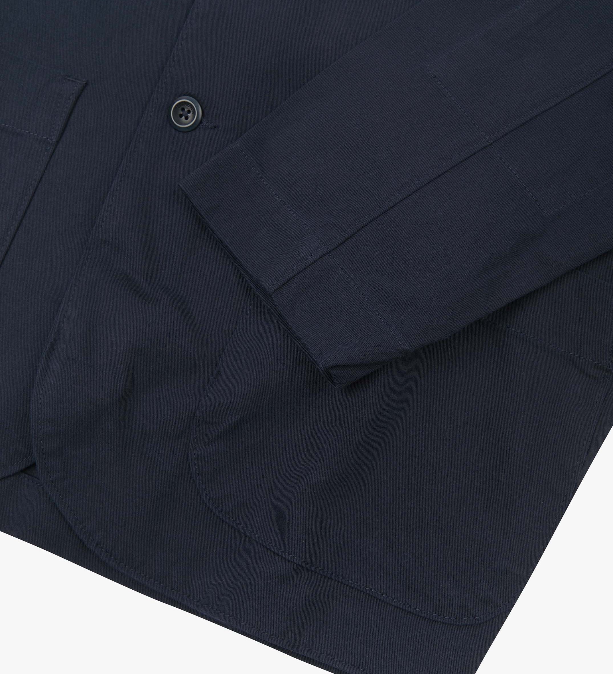 Closer detail view of hip patch pocket, cuff and the extra durable weave of the organic cotton twill fabric.