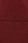 Close-up view of Uskees 4004 red wool hat, showing the texture of the natural lambswool.