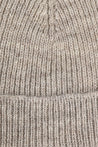 Close-up view of Uskees 4005 'light oat' cream coloured wool hat, showing the texture of the Bluefaced Leicester and Masham wool blend.