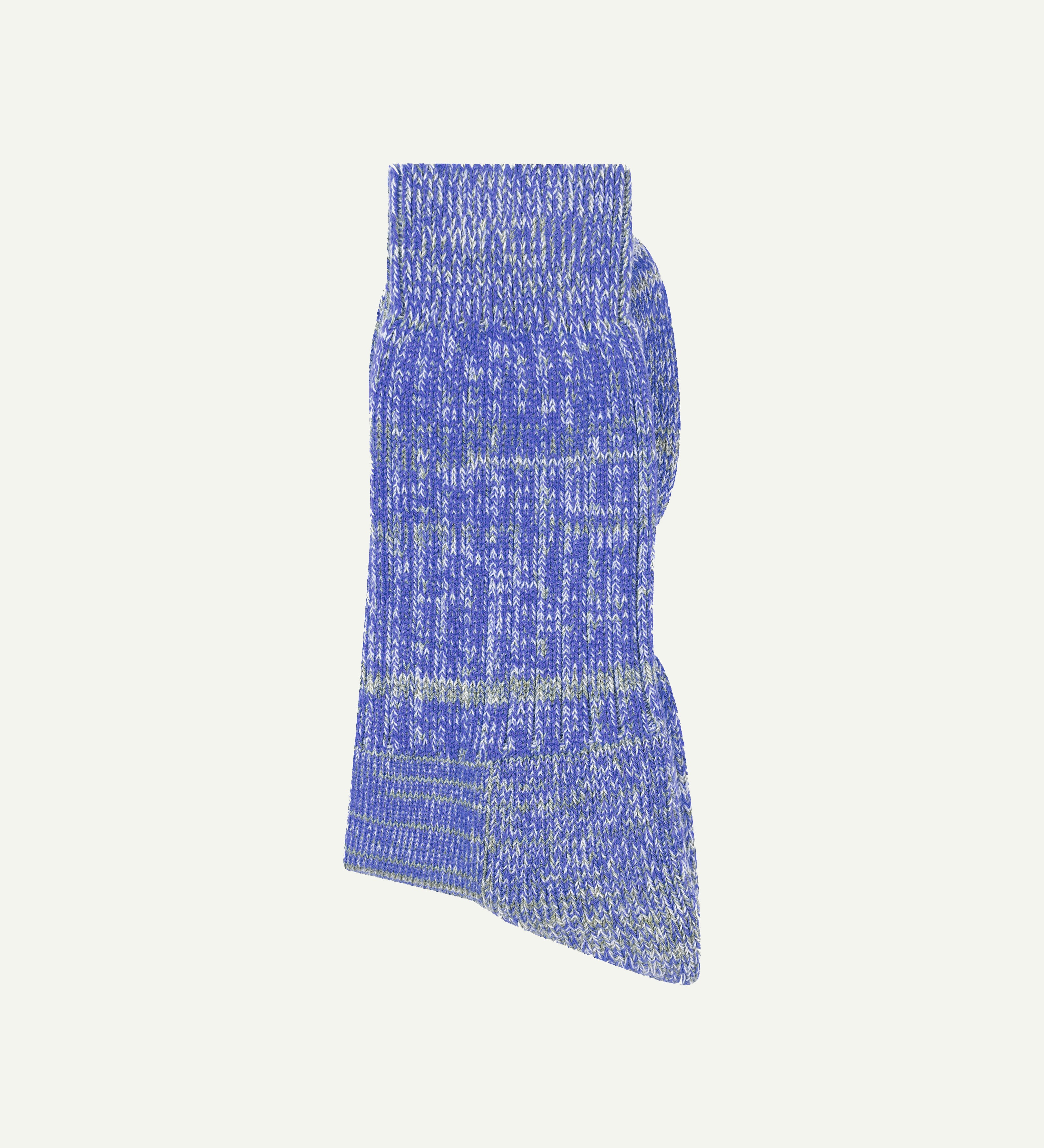 Folded shot of Uskees #4006 organic cotton socks in ultra blue