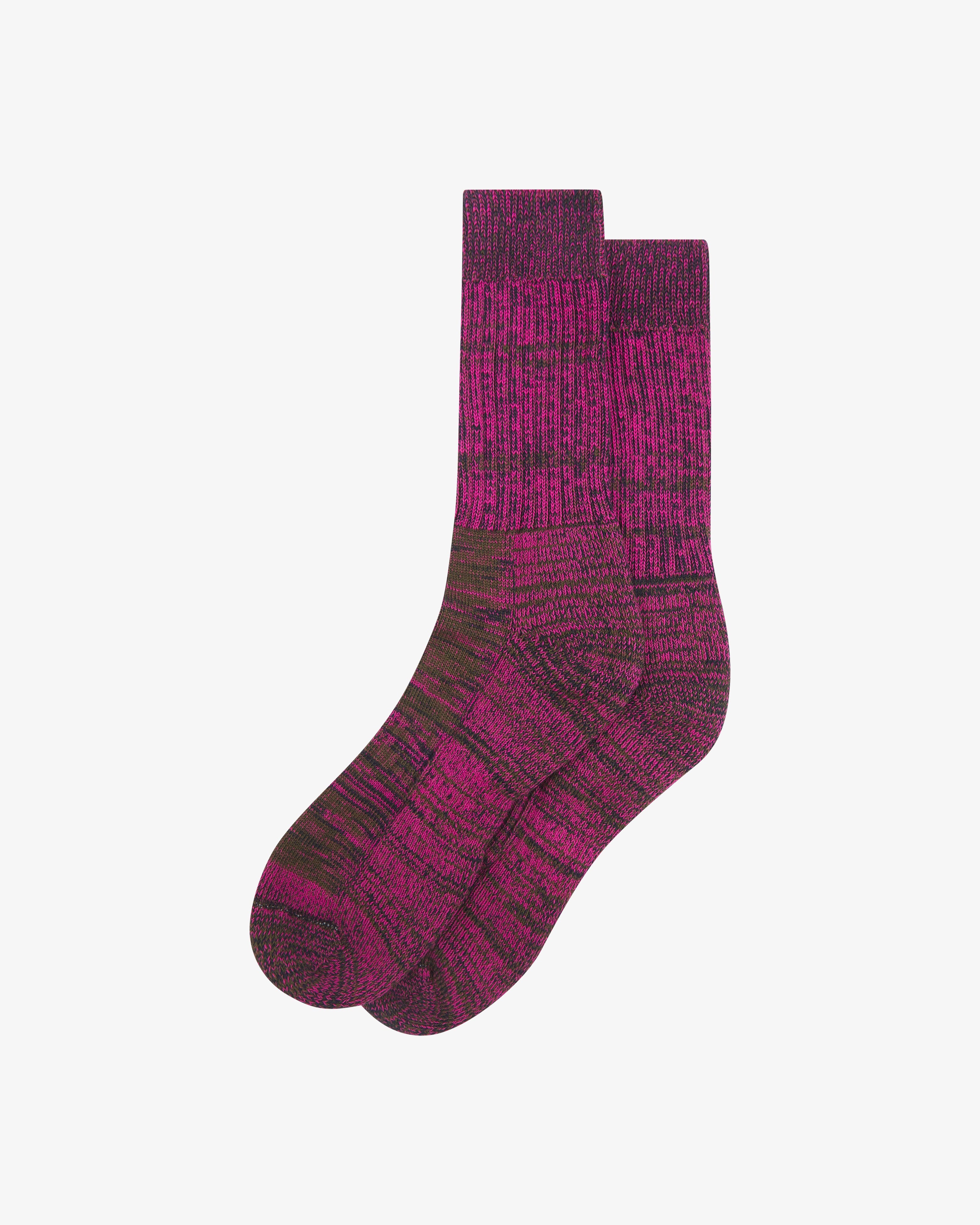 Uskees 4006 pair of socks for men in magenta pink stripe