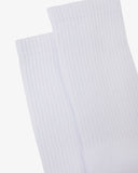 Focus on the rib of the white organic cotton blend  socks from Uskees.