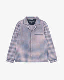 Uskees suburban navy/berry plaid pyjama top for men.