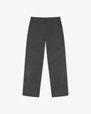 Dark gray drill work pants for men on a white background