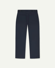 Flat shot of backview uskees dark blue drill trousers for men