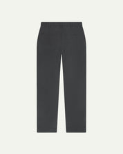 Full length back-view of charcoal grey heavyweight drill 5016 commuter trousers with view of rear pockets and belt loops.