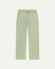 Front flat view of 5016 Uskees men's organic heavyweight drill silver-grey commuter trousers showing straight leg fit.