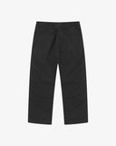 Back flat view of 5020 ripstop utility pants in black. Indicating relaxed fit, two jetted pockets and length falling just above the ankle.