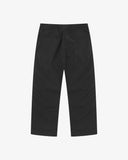 Back flat view of 5020 ripstop utility pants in black. Indicating relaxed fit, two jetted pockets and length falling just above the ankle.
