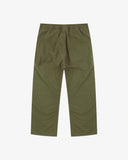 Back flat view of 5020 ripstop utility pants in ivy green. Indicating relaxed fit, two jetted pockets and length falling just above the ankle.
