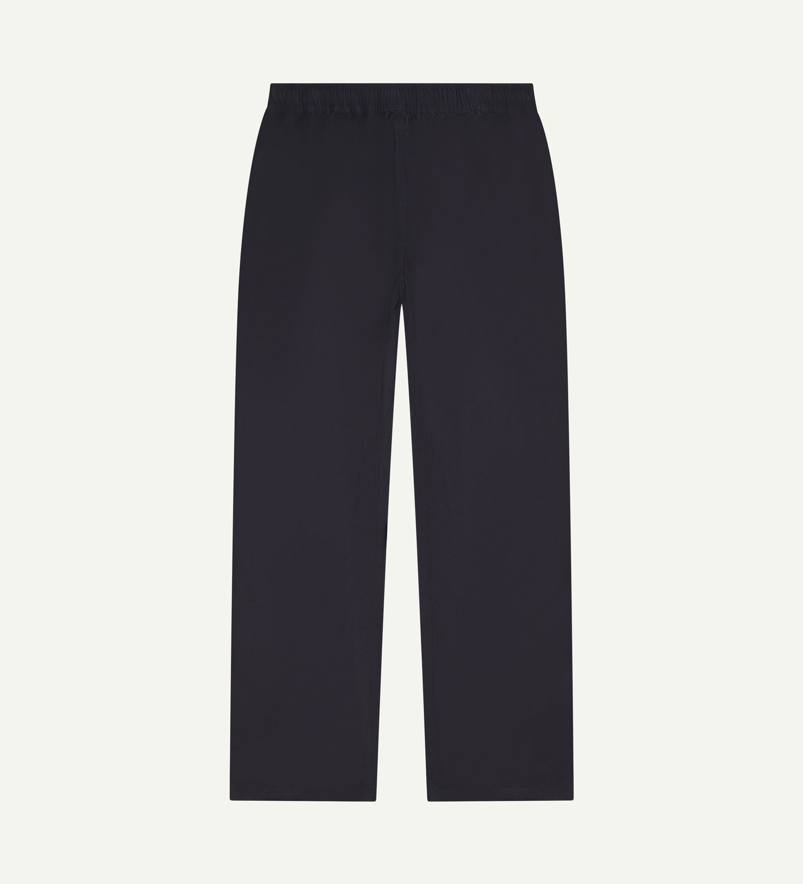 Flat back shot of the Uskees 5020 lightweight utility pants in midnight blue showing drawstring waist and slightly tapered cut.