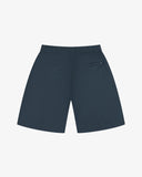 Back flat view of 5024 ripstop utility shorts in blueberry. Indicating relaxed fit, two jetted pockets and small uskees tab label on right pocket.