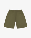 Back view of ivy green 5024 men's ripstop utility shorts by Uskees. Clear view of the two jetted pockets, elasticated waist and relaxed fit.