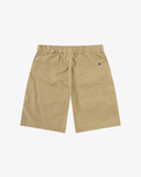 Back view of khaki 5024 men's ripstop utility shorts by Uskees. Clear view of the two jetted pockets, elasticated waist and relaxed fit.