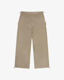 Back view flat shot of Uskees light green ripstop hike trousers for men on a white background.