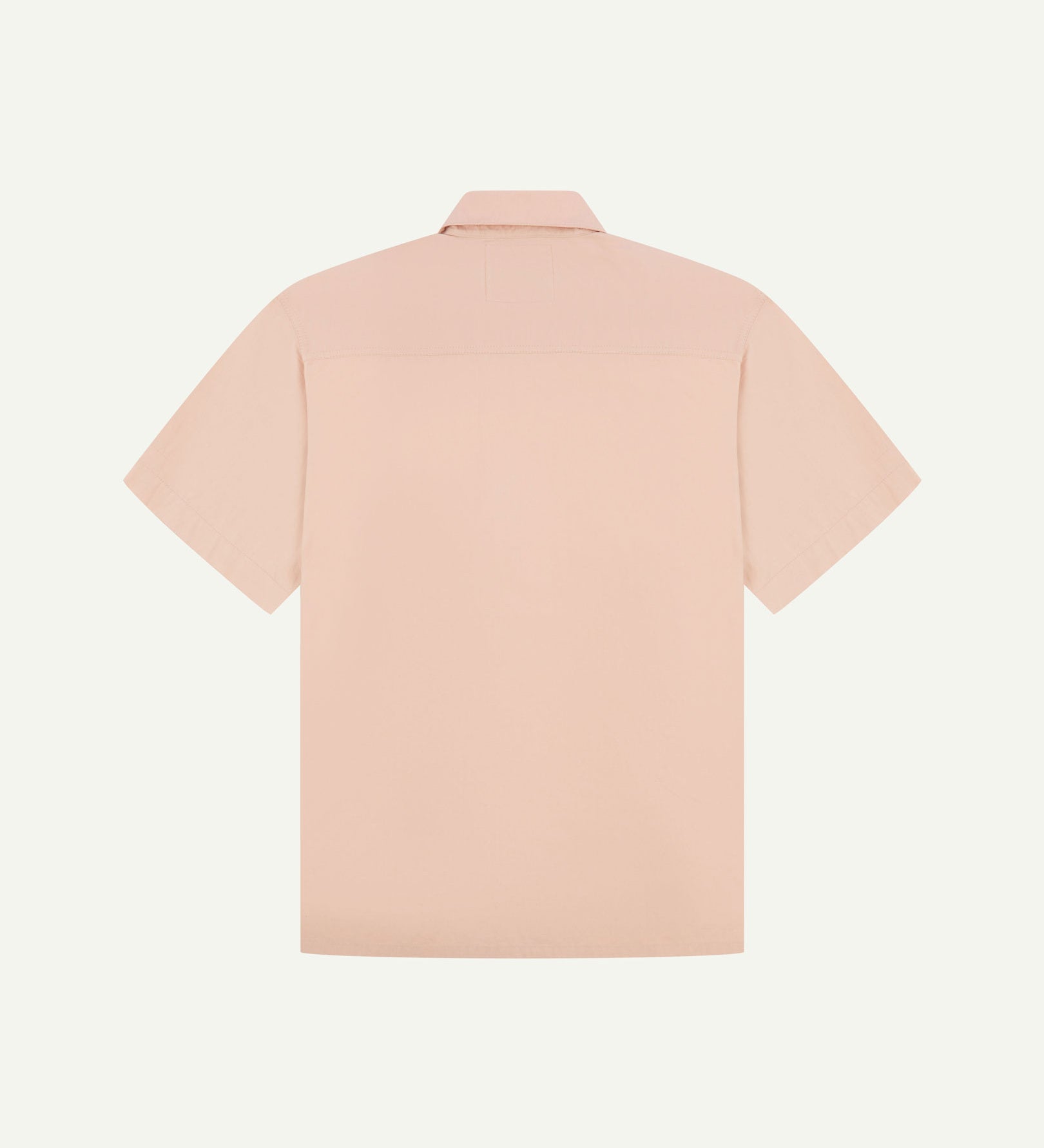 Reverse flat view of dusty pink lightweight short sleeve shirt from Uskees.