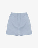 Back view flat shot of Uskees pale blue and white striped shorts for men on a white background