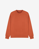 Front view of cinnamon-orange organic heavyweight cotton 7005 sweatshirt by Uskees demonstrating regular, flattering shape.