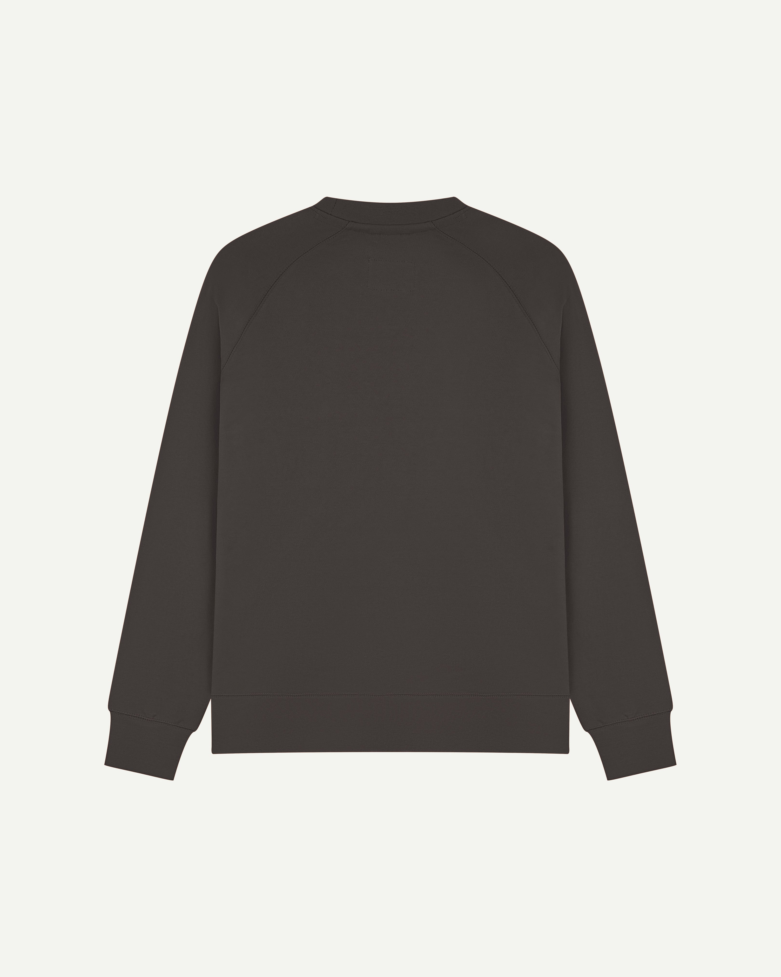 Back shot of Uskees 7005 crew neck sweatshirt in faded black