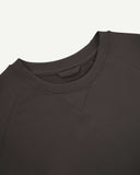 Close up shot of Uskees 7005 crew neck sweatshirt in faded black