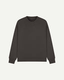Front shot of Uskees 7005 crew neck sweatshirt in faded black