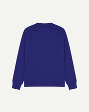 Back view of ultra-blue organic heavyweight cotton 7005 sweatshirt by Uskees.