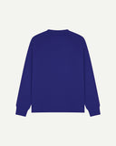 Back view of ultra-blue organic heavyweight cotton 7005 sweatshirt by Uskees.