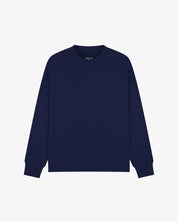 Dark blue Uskees sweatshirt for men on a light gray background