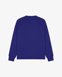 Back view of ultra-blue organic heavyweight cotton 7005 sweatshirt by Uskees.