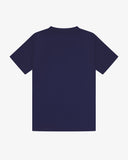 Flat back view shot of Uskees dark blue t-shirt for men on a white background